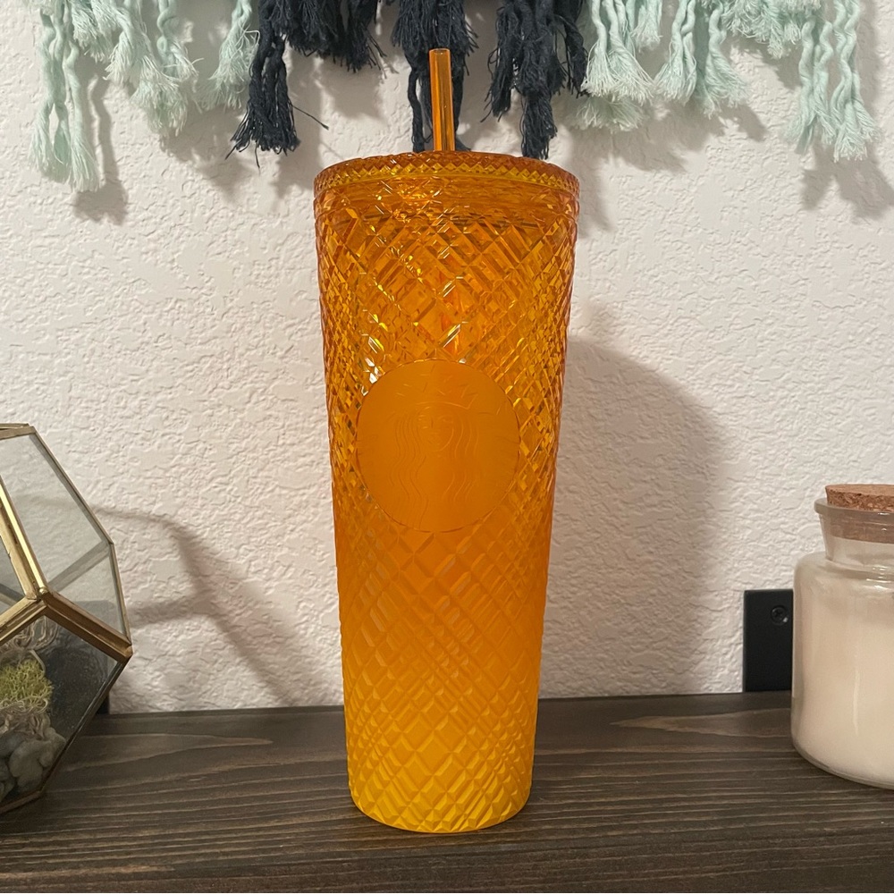 Starbucks Ombre Matte Orange Mango Jeweled Cup Venti
